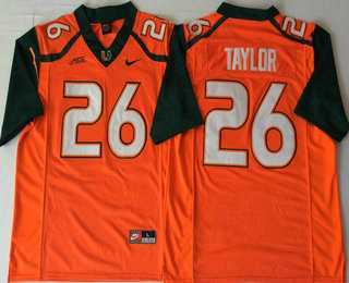 Mens Miami Hurricanes #26 Sean Taylor Orange Stitched NCAA Nike College Football Jersey